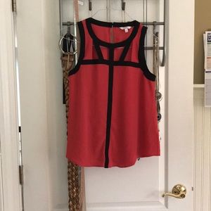 Candies Coral and navy cut out tank